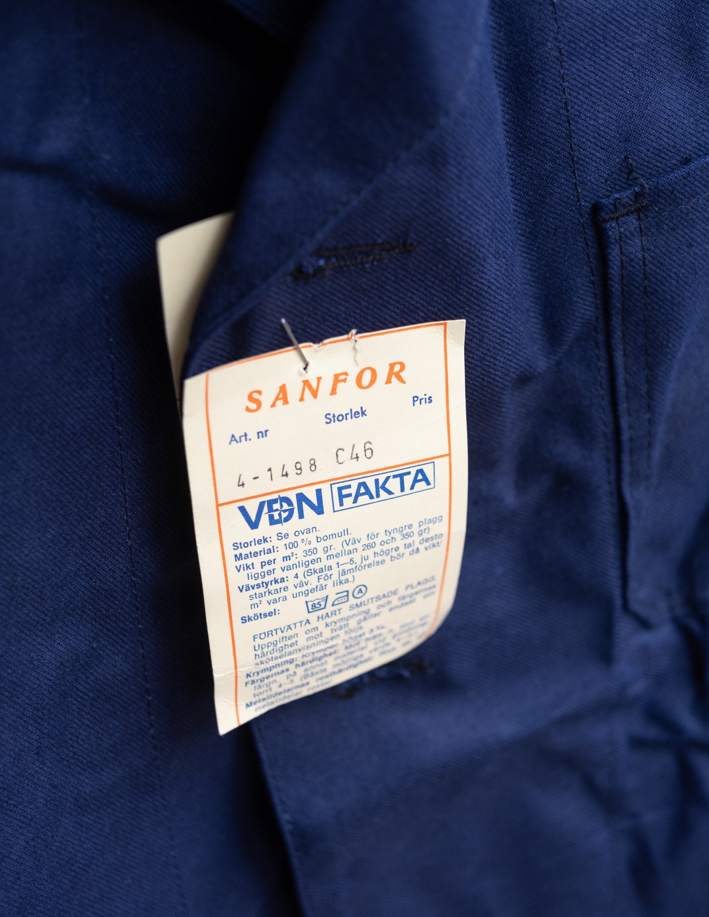 Sanfor VDN Fakta Vintage Chore Coat size 46