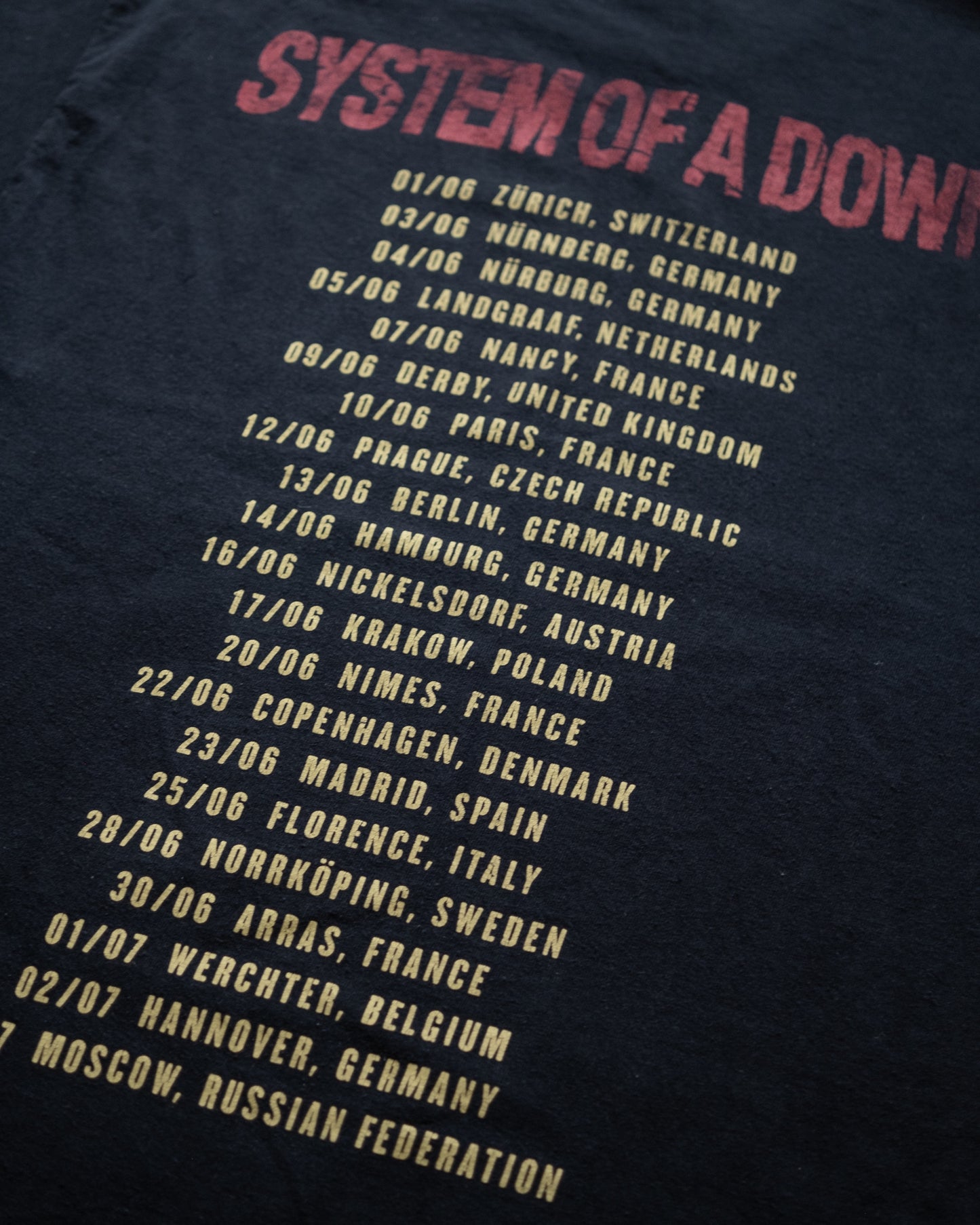 System of a Down 2006-2007 European Tour T-Shirt Size L